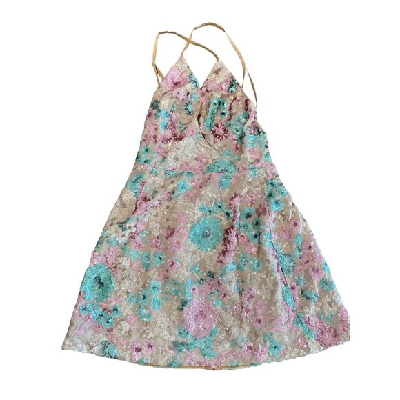 NEW! HELSI Bianca Plunging Low Back Sequin Mini Dress XS - Picture 4 of 6